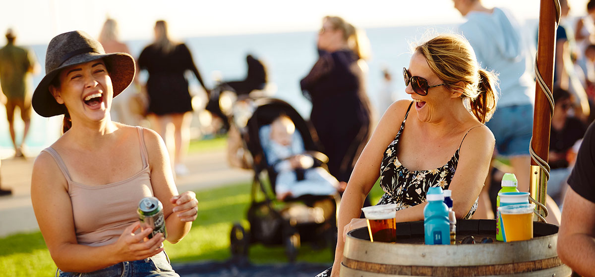 Friends Laughing at Shorehaven Festival