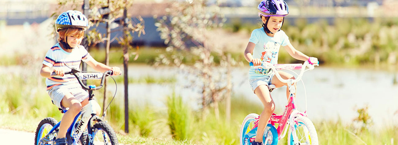 Kids riding bikes