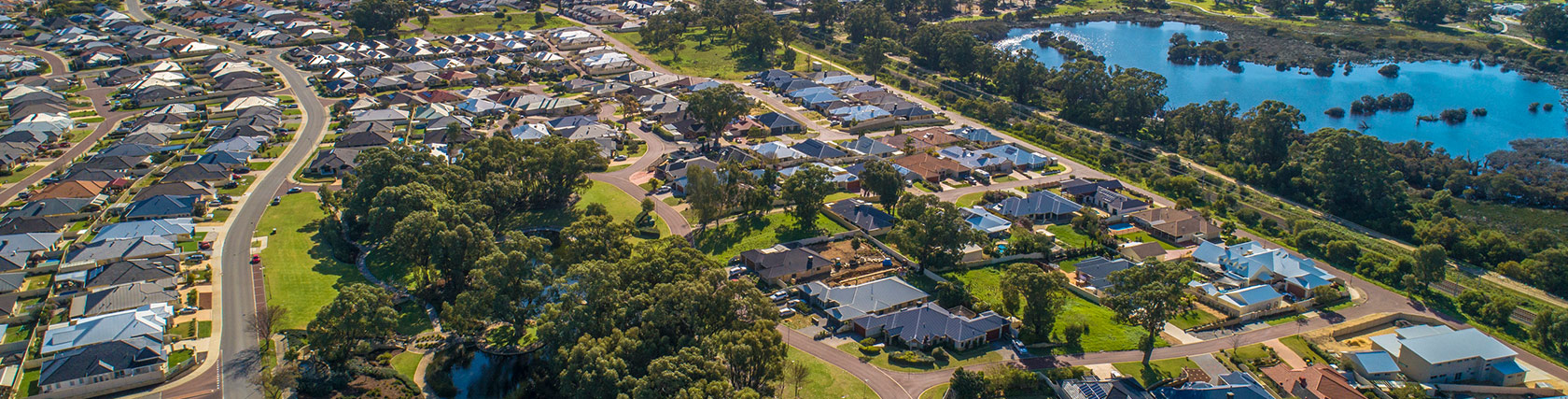 Aerial shot of Lakelands Estate