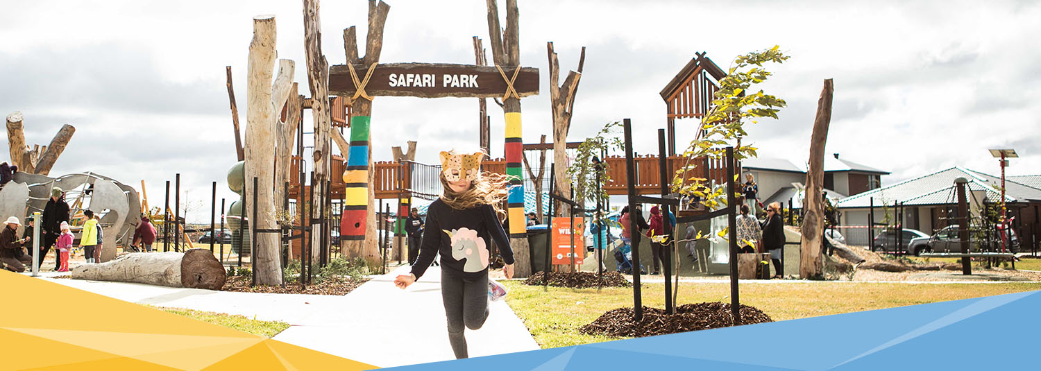 Girl running at Safari Park
