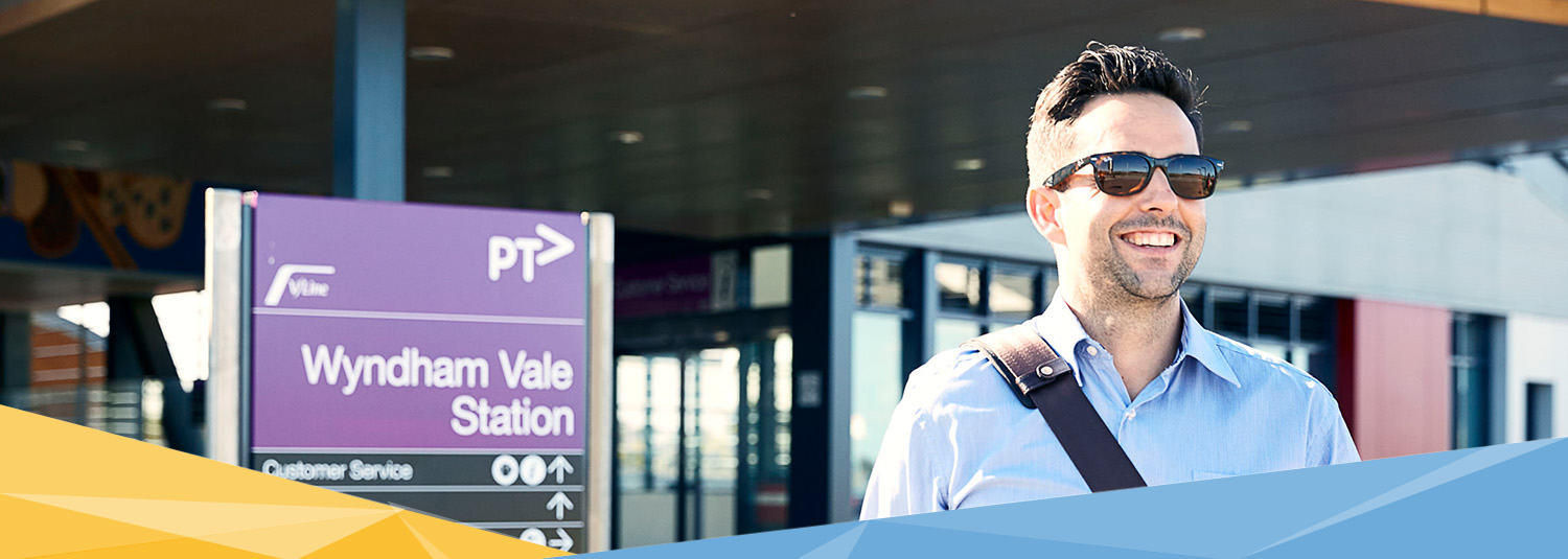 Man at railway station