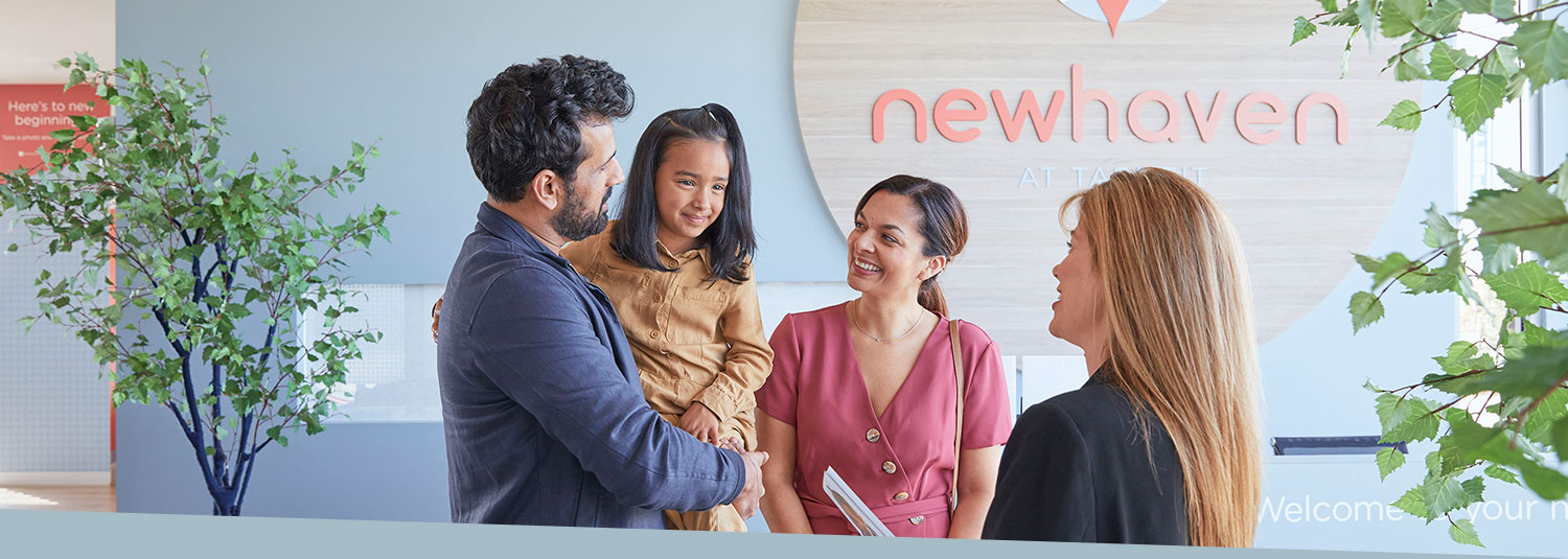 Family in the Newhaven Sale office 