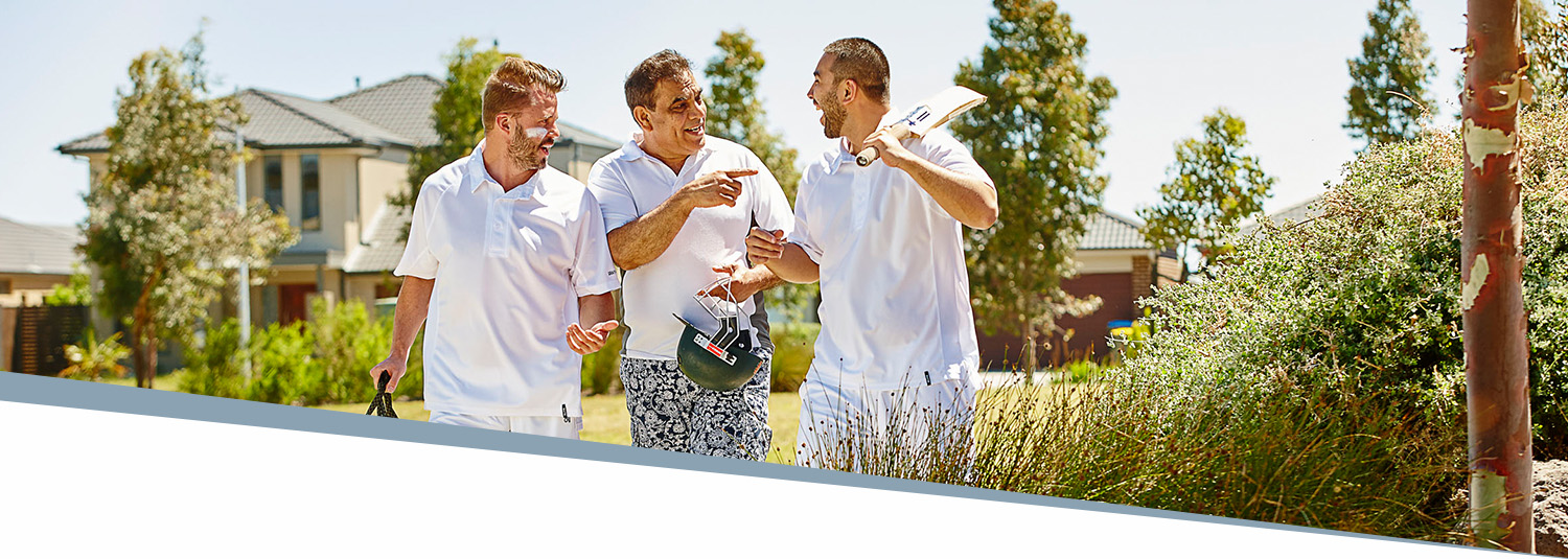 Three men going to play cricket