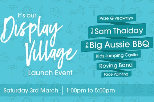Flagstone display village launch graphic