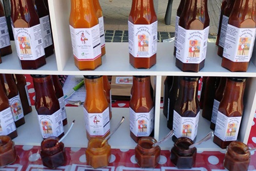 Homemade sauces at Wellard Markets