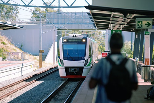 Man waiting for a train