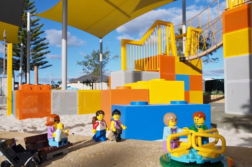 Lego Travellers at Lego themed park in Golden Bay