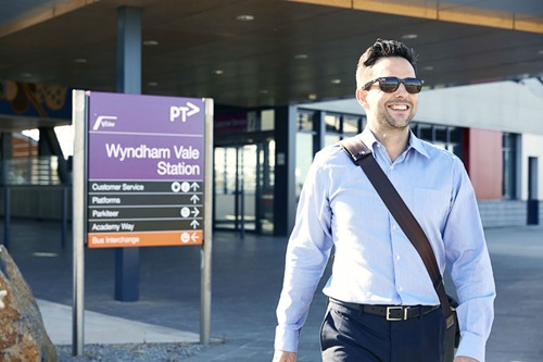 Man at Wyndham Vale train station