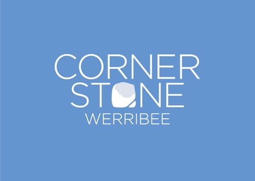 Cornerstone logo on coloured background