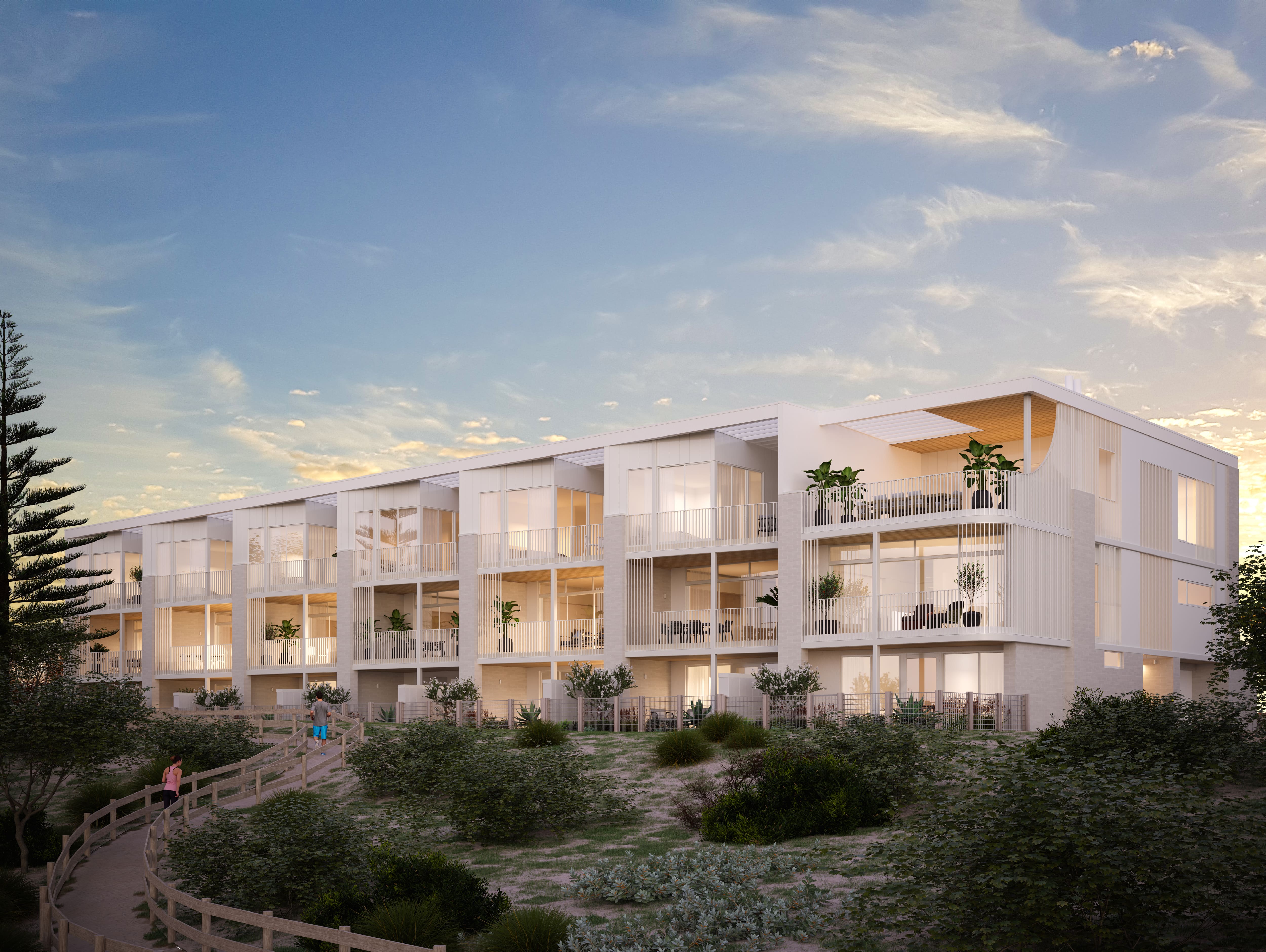 Fort Largs - Exterior Hero Dusk - Seabreeze - FINAL 04.10.2024-min