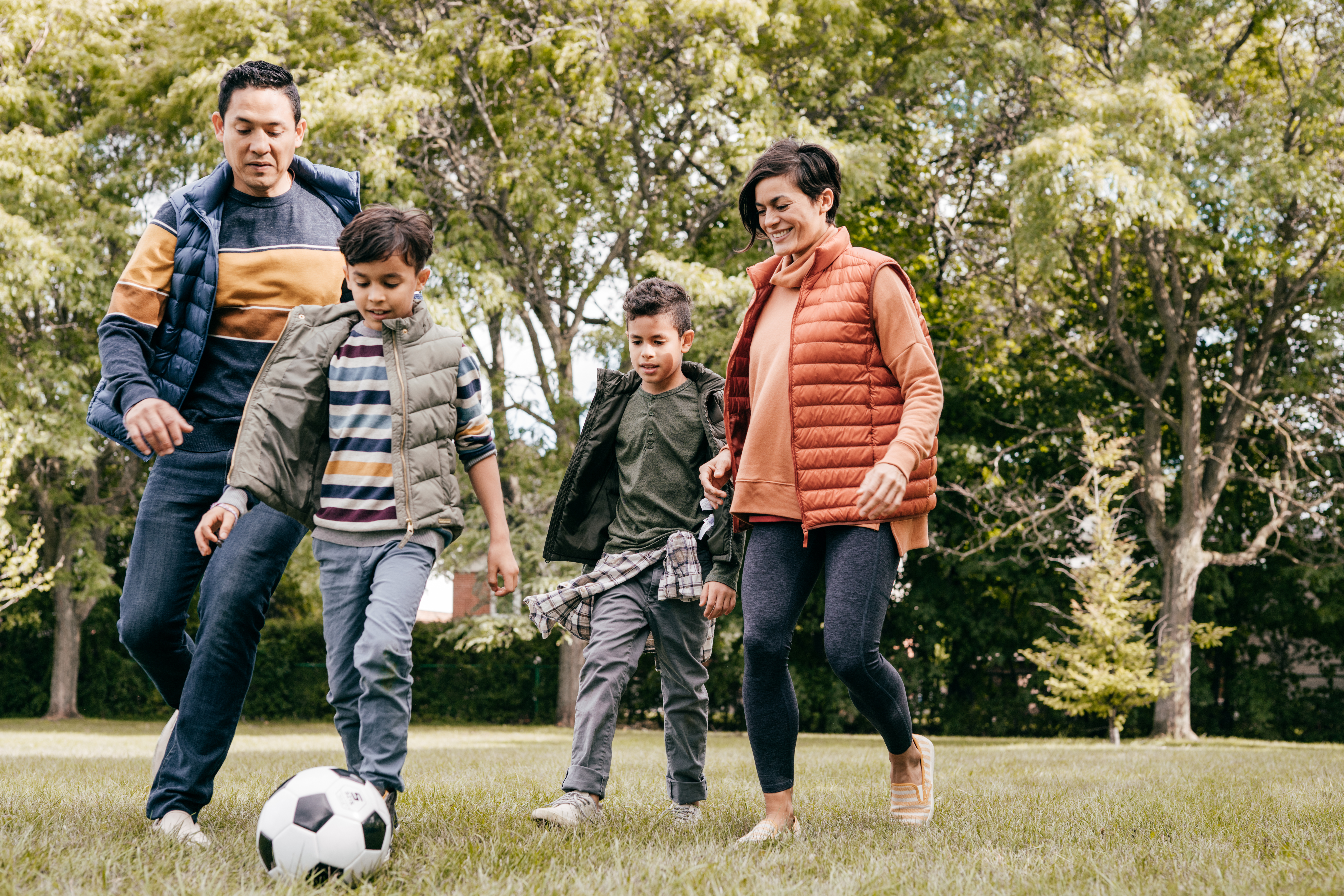 Family outdoor soccer activities