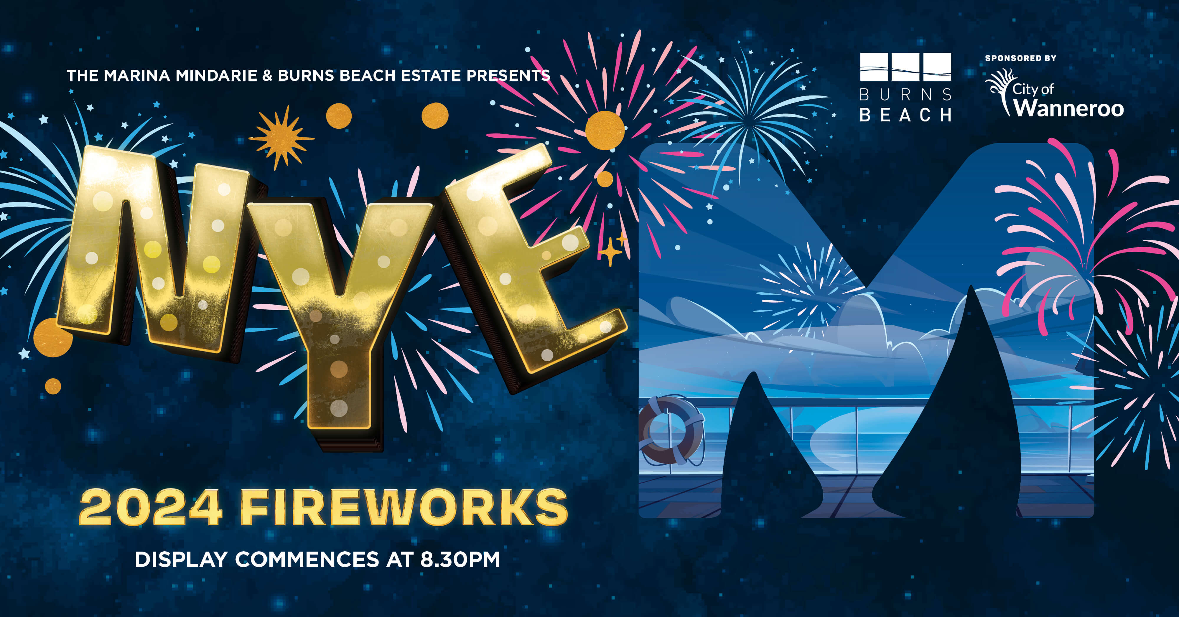 Marina Mindarie 2024 NYE Fireworks
