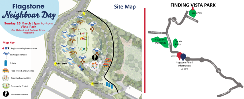 Flagstone Neighbour Day Site Map